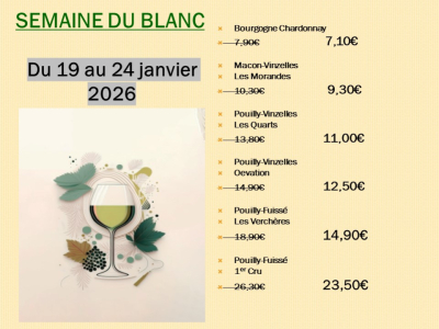 SEMAINE DU BLANC DU 19 AU 24 JANVIER 2026
